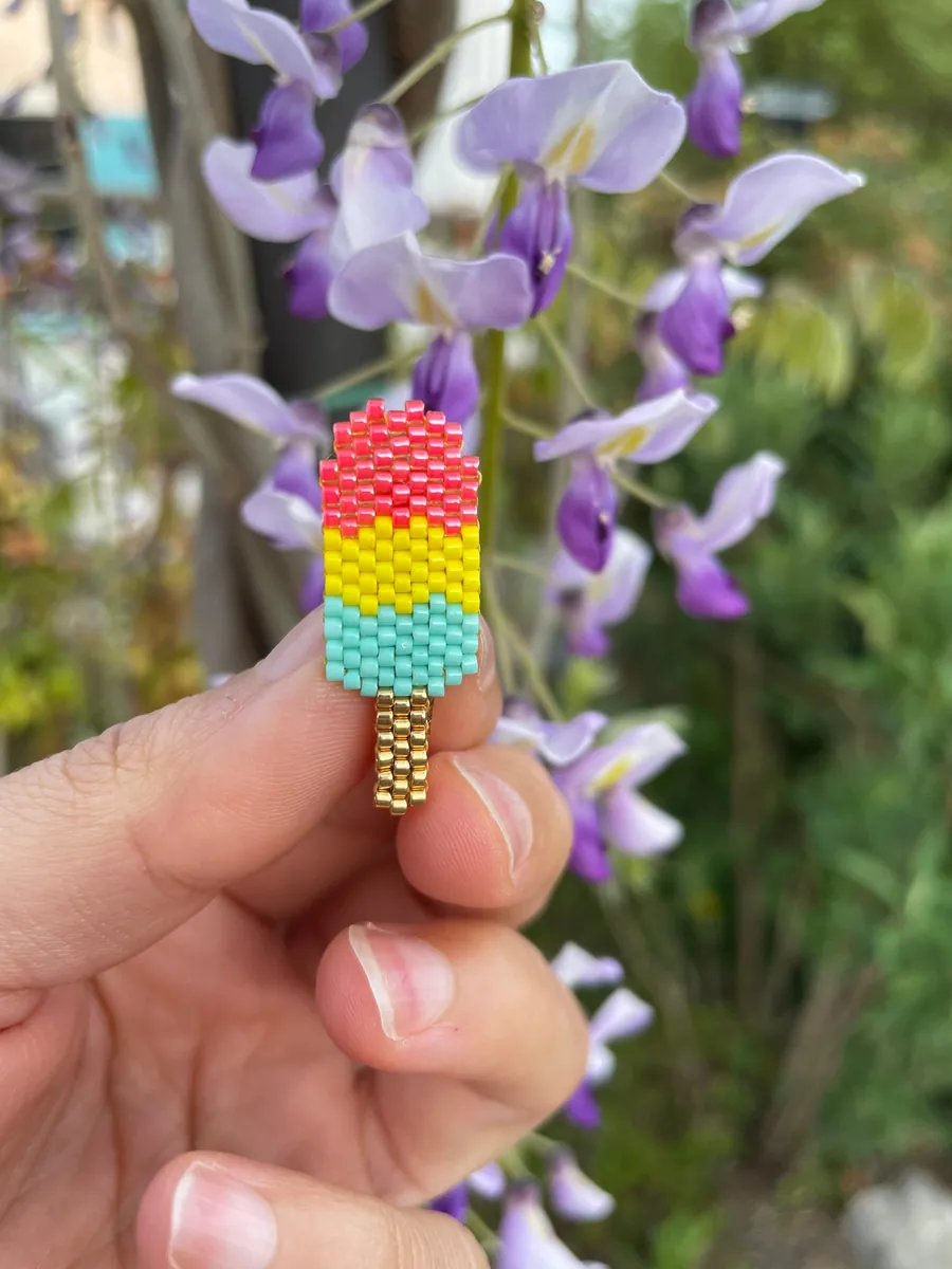 Broche Bâtonnet Glacé en perles — Atelier Miyuki