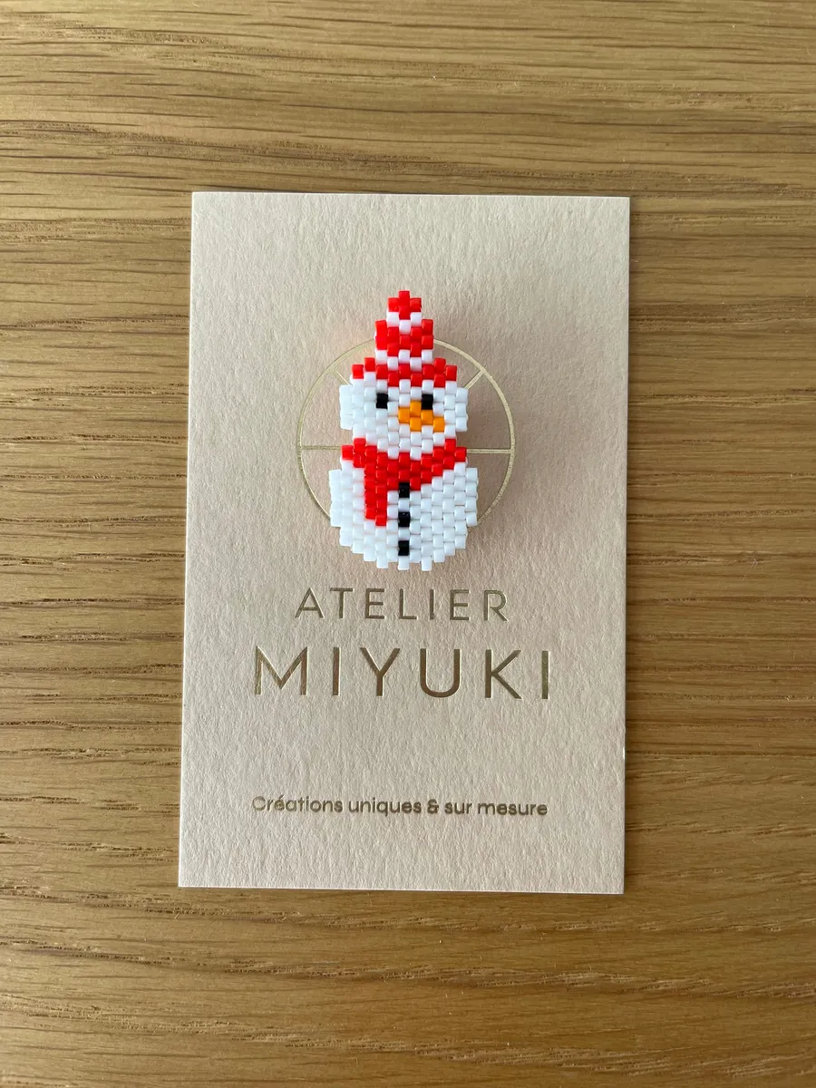 Broche Bonhomme de neige — Atelier Miyuki
