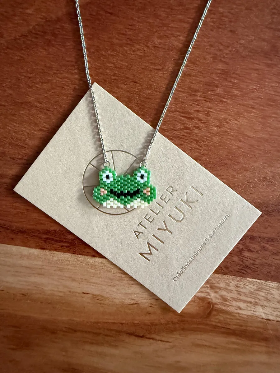 Collier Grenouille tissé en perles — Atelier Miyuki