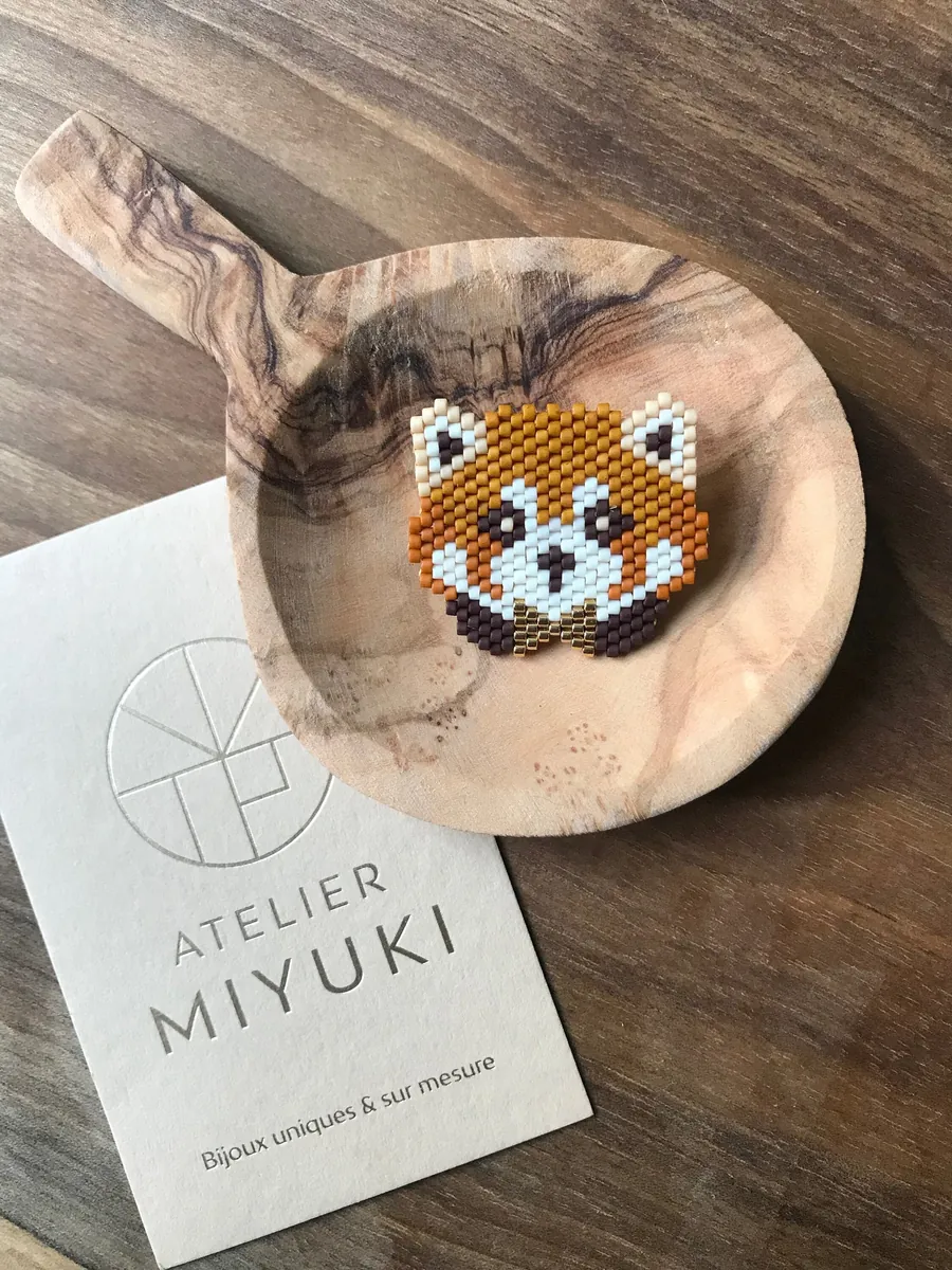 Broche Panda Roux / animal — Atelier Miyuki