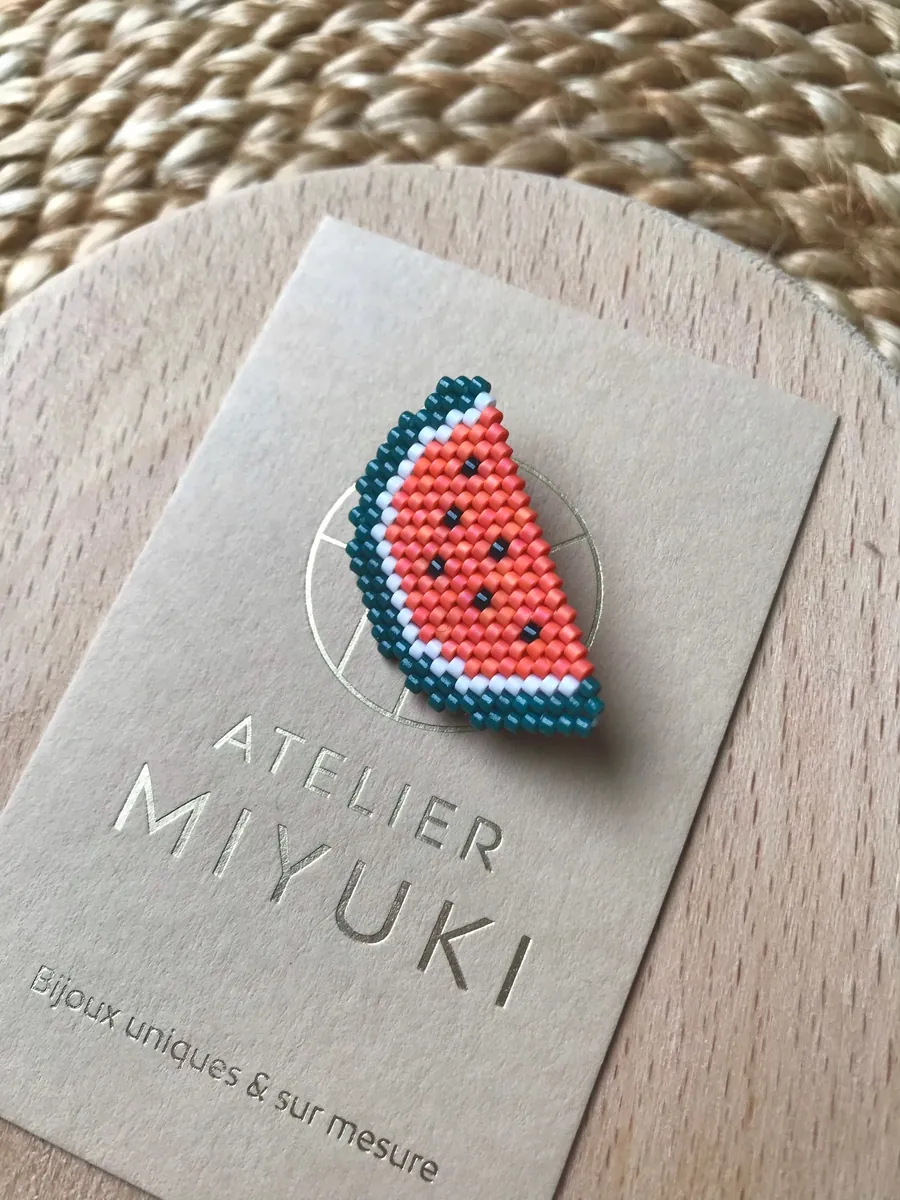 Broche Pastèque / fruit — Atelier Miyuki