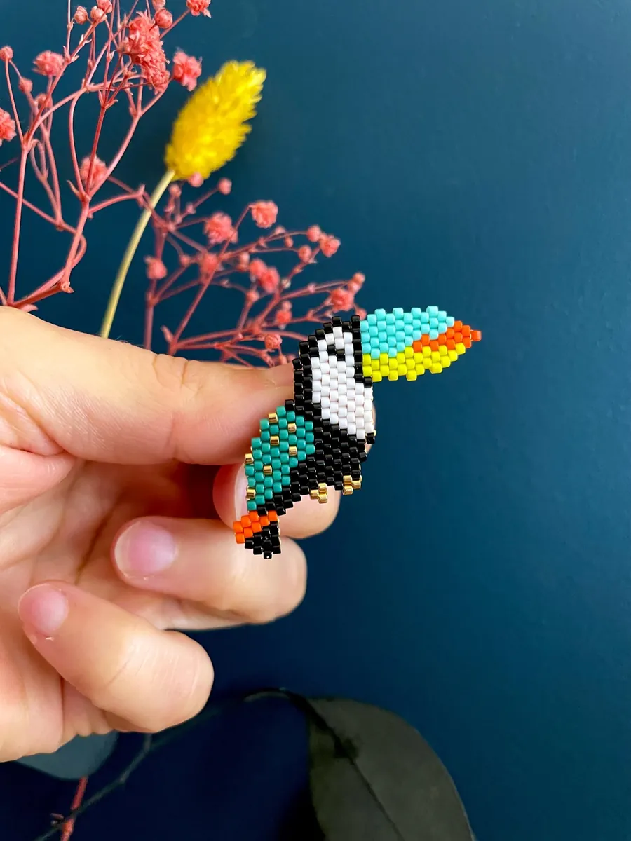 Broche Oiseau Toucan — Atelier Miyuki