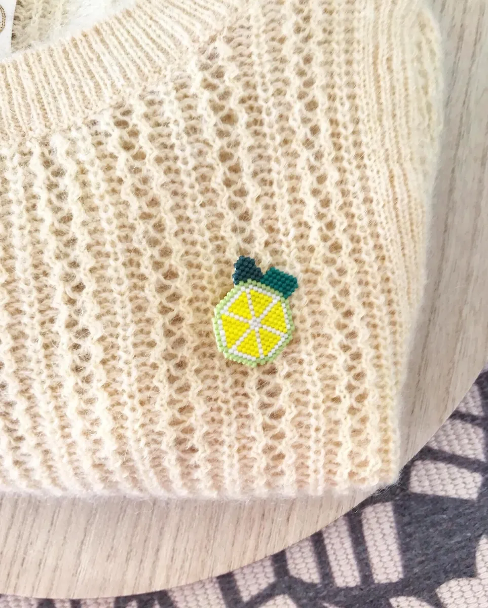 Broche Citron Pressé — Atelier Miyuki