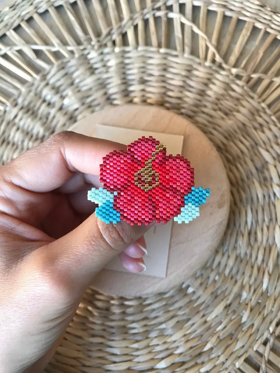 Broche Fleur Hibiscus — Atelier Miyuki